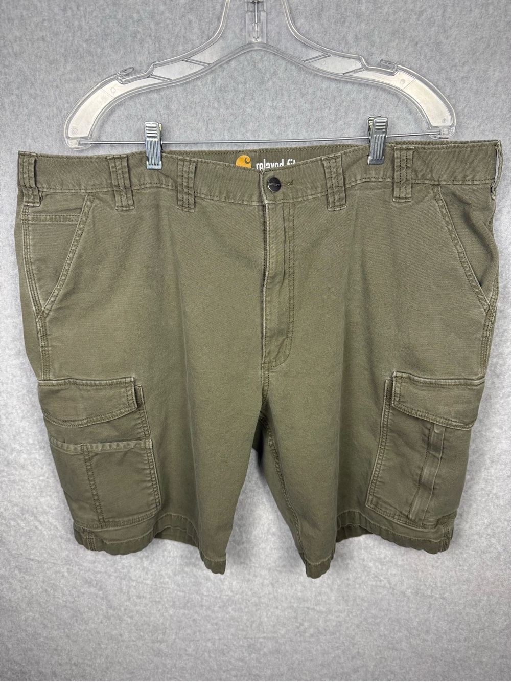 Carhartt Relaxed Fit Olive Green Cargo Shorts Size 44 Workwear Everyday